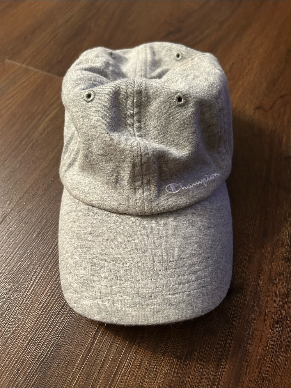 Champion Logo Gray Knit Baseball Cap